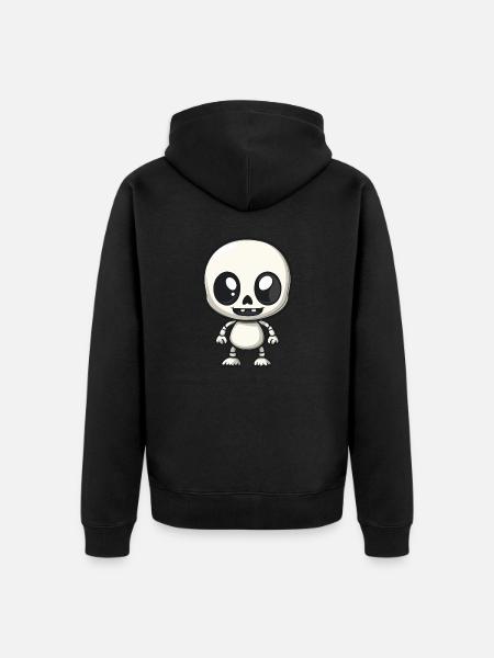 Zombie Halloween Skeleton Comic - Unisex Premium Organic Zip Hoodie - black