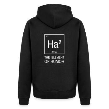 HaHa Element Humor Periodic Table Chemistry - Unisex Premium Organic Zip Hoodie - black - Back - Nico (187cm)