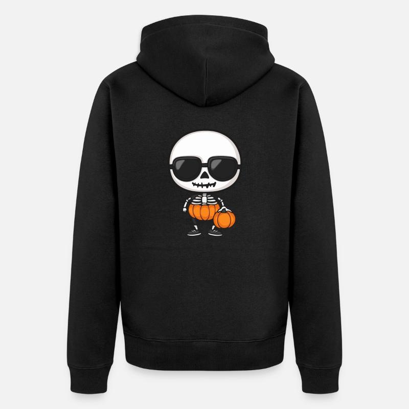 Zombie Halloween Squelette Cool - Veste à capuche bio Premium Unisexe - noir