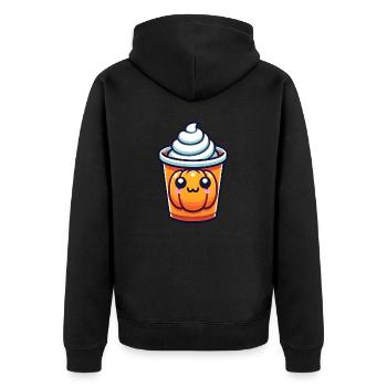 Becher - Unisex Premium Bio Zip Hoodie - Schwarz - Hinten - Nico (187cm)