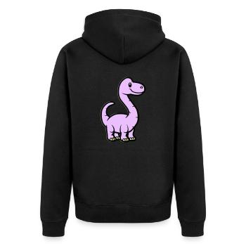 Dinosaur Brontosaurus Comic - Unisex Premium Organic Zip Hoodie - black - Back - Nico (187cm)