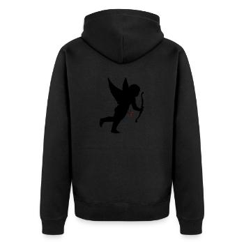 Cupid - Unisex Premium Organic Zip Hoodie - black - Back - Nico (187cm)