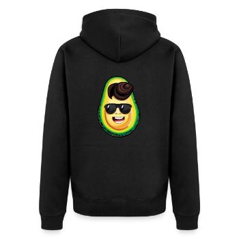 avocado Rock 'n' Roll - 50er Jahre Design - Unisex Premium Bio Zip Hoodie - Schwarz - Hinten - Nico (187cm)
