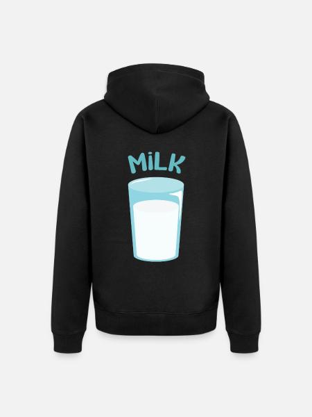 Glas Milch - Unisex Premium Bio Zip Hoodie - Schwarz