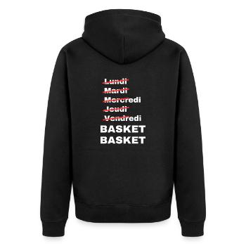 week-end basket - Veste à capuche bio Premium Unisexe - noir - Dos - Nico (187cm)