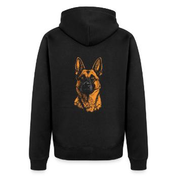 Berger Belge Malinois Portrait Chiens - Veste à capuche bio Premium Unisexe - noir - Dos - Nico (187cm)