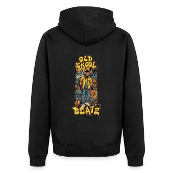 90s Hip Hop Scene - Unisex Premium Organic Zip Hoodie - black - Back - Nico (187cm)