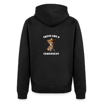Chihuahua portant un sombrero Fiesta dicton - Veste à capuche bio Premium Unisexe - noir - Dos - Nico (187cm)
