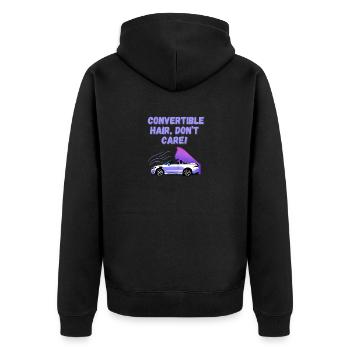Lustiger Cabriolet Spruch Englisch Cabrio Spaß - Unisex Premium Bio Zip Hoodie - Schwarz - Hinten - Nico (187cm)