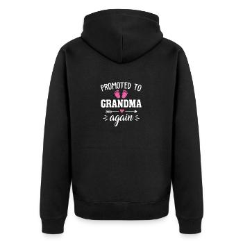 Promu grand-mère à nouveau - Veste à capuche bio Premium Unisexe - noir - Dos - Nico (187cm)