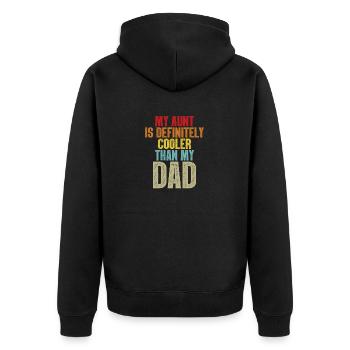Meine Tante ist definitiv cooler als mein Dad-Girl-Boy - Unisex Premium Bio Zip Hoodie - Schwarz - Hinten - Nico (187cm)