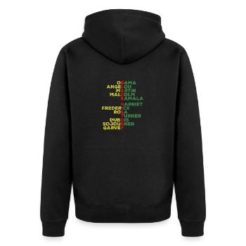 Black History Month Leaders Shirt - Unisex Premium Organic Zip Hoodie - black - Back - Nico (187cm)