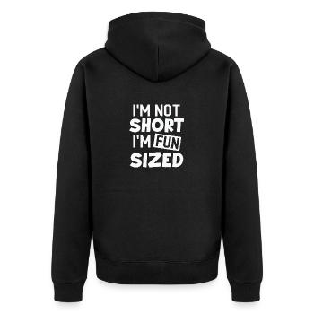 I'm not short I'm fun sized T-Shirt Funny sayings - Unisex Premium Organic Zip Hoodie - black - Back - Nico (187cm)