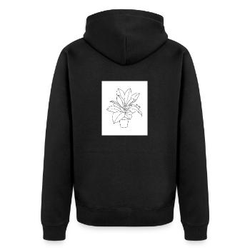 Plant - Unisex Premium Organic Zip Hoodie - black - Back - Nico (187cm)
