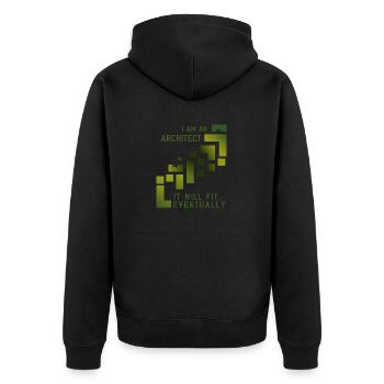 Architect - Unisex Premium Bio Zip Hoodie - Schwarz - Hinten - Nico (187cm)
