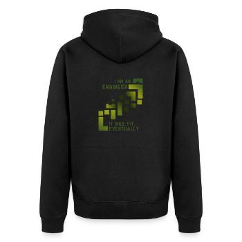 Engineer Ingenieur - Unisex Premium Organic Zip Hoodie - black - Back - Nico (187cm)