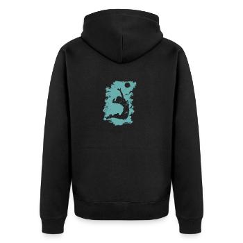 Volleyball Beach Grunge Vintage - Unisex Premium Organic Zip Hoodie - black - Back - Nico (187cm)