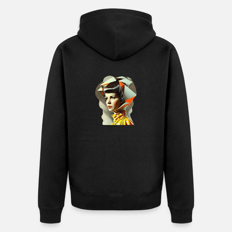 Retro Flash No45 - Unisex Premium Bio Zip Hoodie - Schwarz