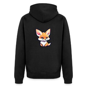 Desert Fox Fennec Drawing - Unisex Premium Organic Zip Hoodie - black - Back - Nico (187cm)