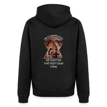 Carpenter, carpenter, carpenter, carpenter, craftsman, wood - Unisex Premium Organic Zip Hoodie - black - Back - Nico (187cm)