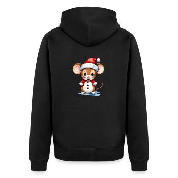 Dessin de Noël Souris - Veste à capuche bio Premium Unisexe - noir - Dos - Nico (187cm)
