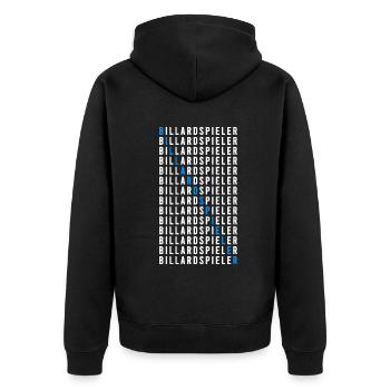 Billardspieler - Unisex Premium Bio Zip Hoodie - Schwarz - Hinten - Nico (187cm)
