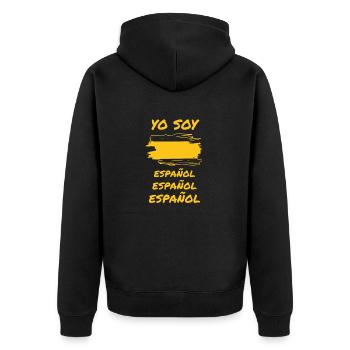 ESPANOL ESPANA SPANIEN Umhängetasche - Unisex Premium Bio Zip Hoodie - Schwarz - Hinten - Nico (187cm)