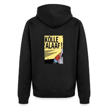 Kölner Karneval - Unisex Premium Bio Zip Hoodie - Schwarz - Hinten - Nico (187cm)