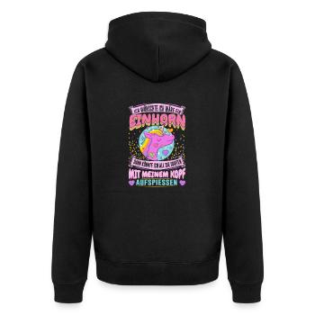 Licorne - brochette d’idiots - Veste à capuche bio Premium Unisexe - noir - Dos - Nico (187cm)