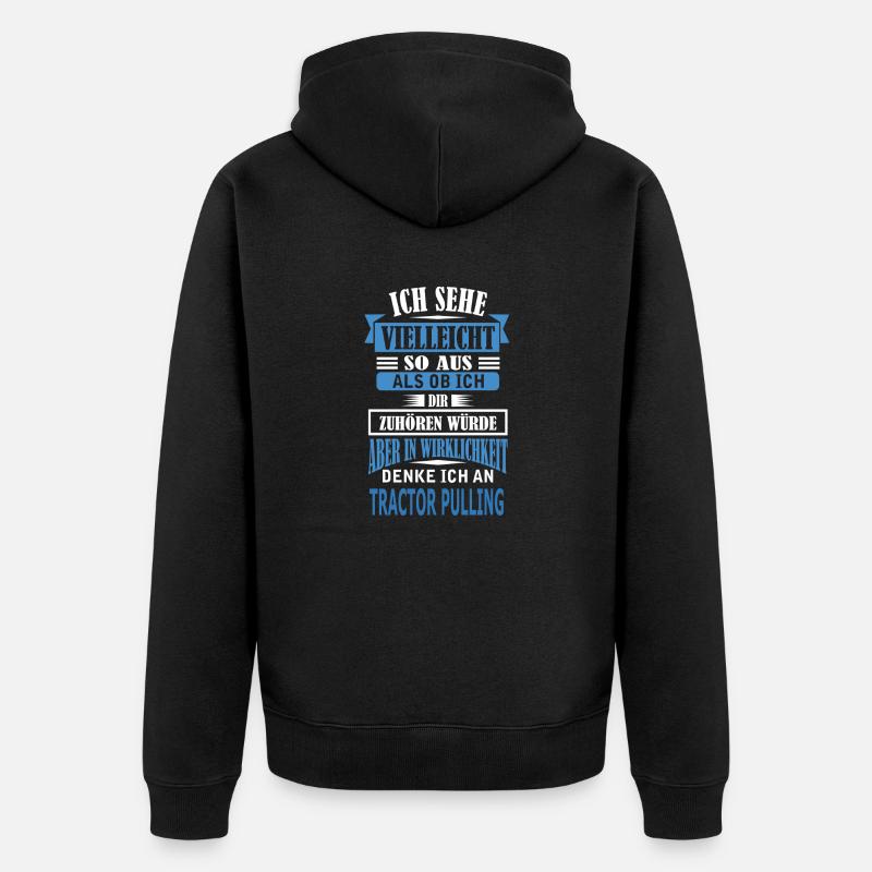 TRACTOR PULLING - Unisex Premium Bio Zip Hoodie - Schwarz