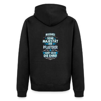 PFLASTERER - Unisex Premium Bio Zip Hoodie - Schwarz - Hinten - Nico (187cm)