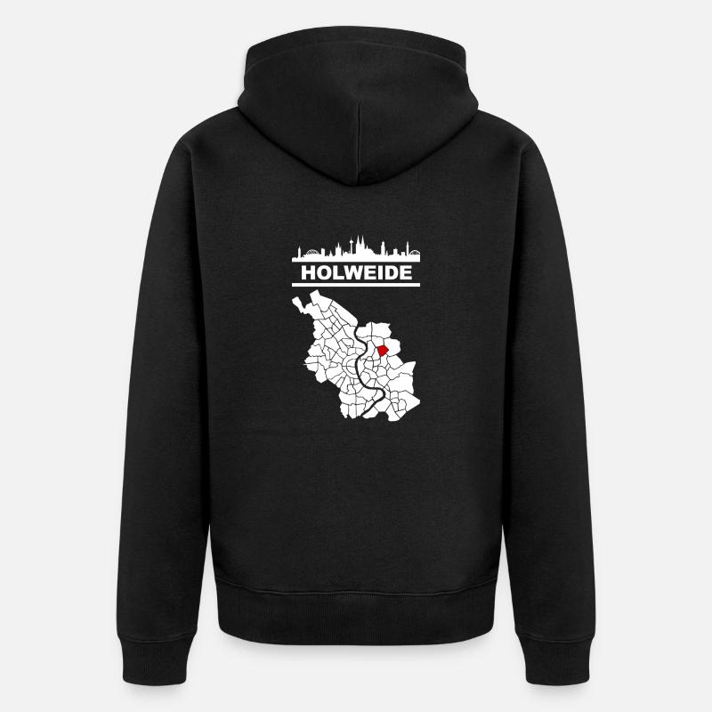 Holweide - Unisex Premium Bio Zip Hoodie - Schwarz