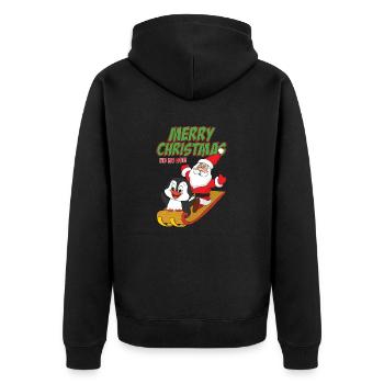 Noël Noël Père Noël Père Noël - Veste à capuche bio Premium Unisexe - noir - Dos - Nico (187cm)