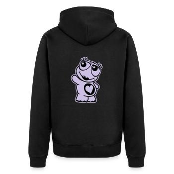 Turtle - Unisex Premium Organic Zip Hoodie - black - Back - Nico (187cm)
