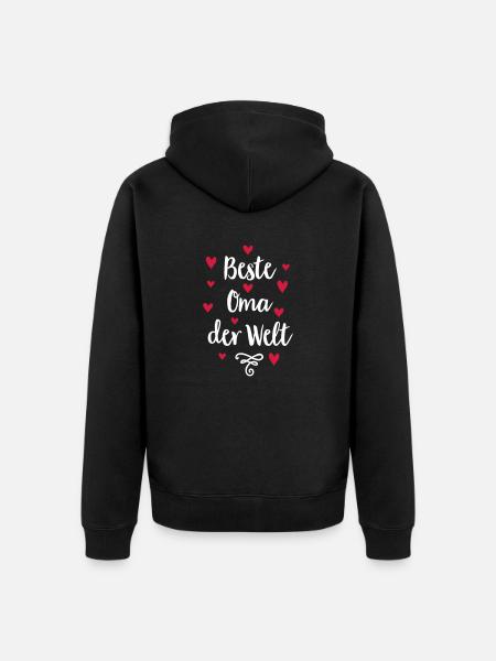 Oma - Unisex Premium Bio Zip Hoodie - Schwarz