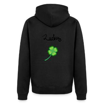 Trèfle à quatre feuilles Bonne chance - Veste à capuche bio Premium Unisexe - noir - Dos - Nico (187cm)
