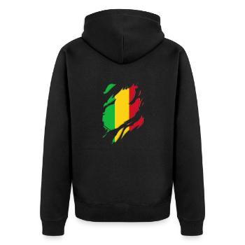 Motif déchiré du drapeau du Mali - Veste à capuche bio Premium Unisexe - noir - Dos - Nico (187cm)