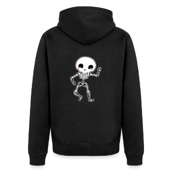 Skelett - Unisex Premium Bio Zip Hoodie - Schwarz - Hinten - Nico (187cm)