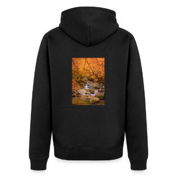 Zen-Garten - Unisex Premium Bio Zip Hoodie - Schwarz - Hinten - Nico (187cm)