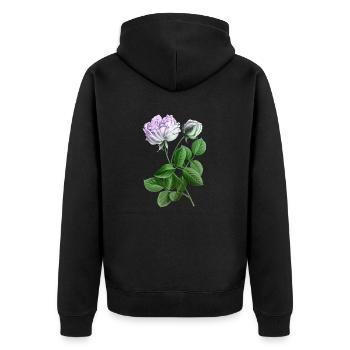 Rose - Unisex Premium Bio Zip Hoodie - Schwarz - Hinten - Nico (187cm)