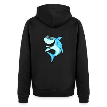 Shark Sunglasses - Unisex Premium Bio Zip Hoodie - Schwarz - Hinten - Nico (187cm)