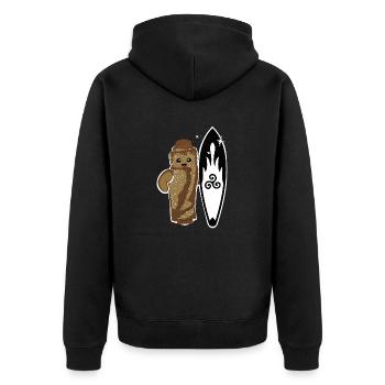 galette saucisse - Veste à capuche bio Premium Unisexe - noir - Dos - Nico (187cm)