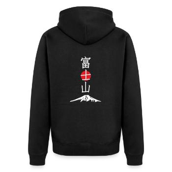 Mount Fuji. - Unisex Premium Organic Zip Hoodie - black - Back - Nico (187cm)