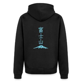 Mount Fuji. - Unisex Premium Organic Zip Hoodie - black - Back - Nico (187cm)
