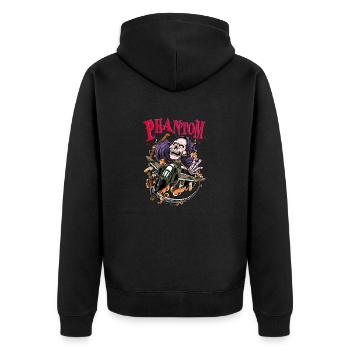 PhantomF4 - Unisex Premium Bio Zip Hoodie - Schwarz - Hinten - Nico (187cm)