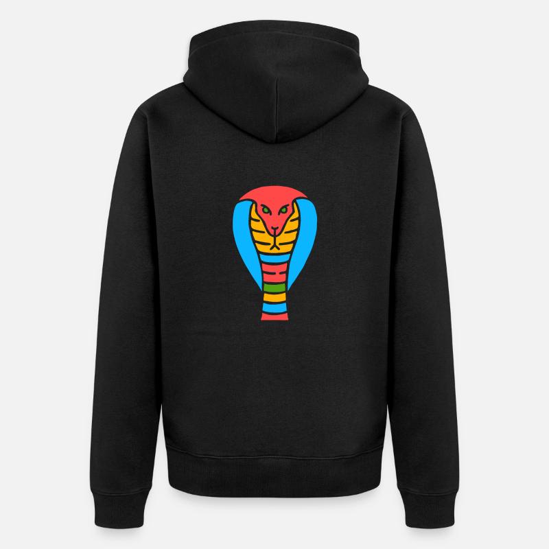 Symbole d’un serpent cobra indien - Veste à capuche bio Premium Unisexe - noir