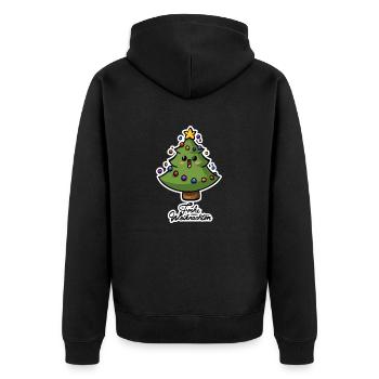 Weihnachtsbaum - Unisex Premium Bio Zip Hoodie - Schwarz - Hinten - Nico (187cm)