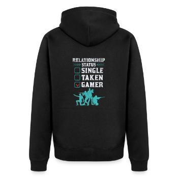 Statut de la relation Conception du joueur - Veste à capuche bio Premium Unisexe - noir - Dos - Nico (187cm)