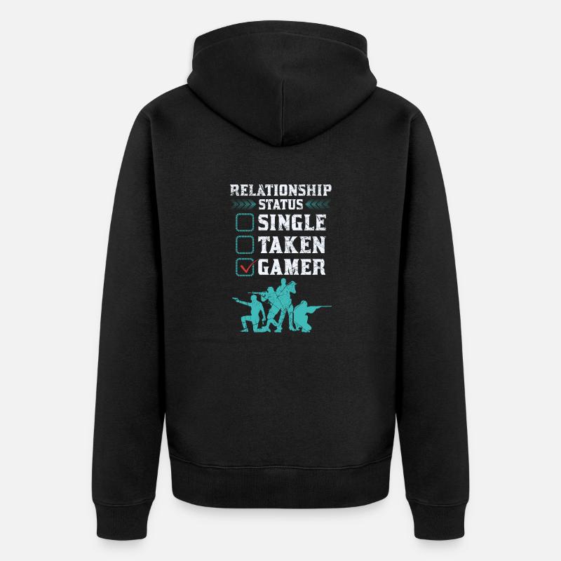 Relationship Status Gamer Design - Unisex Premium Bio Zip Hoodie - Schwarz