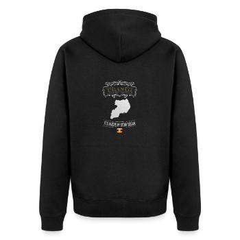 Uganda it´s where my story began - Unisex Premium Bio Zip Hoodie - Schwarz - Hinten - Nico (187cm)